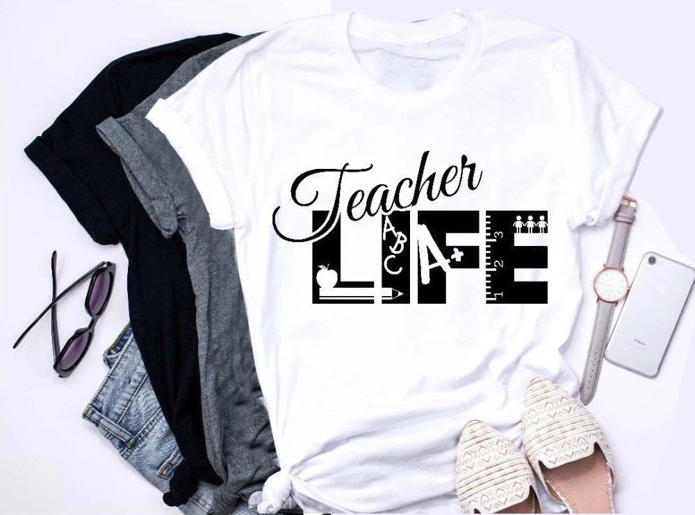 

Teacher Life t-shirt book graphic Appreciation Gift cotton slogan tee simple style grunge tumblr lovely quality tee tops-K011