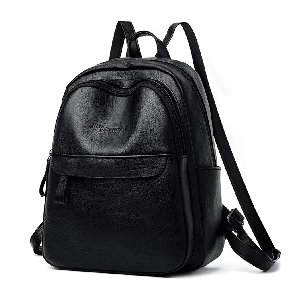 Кожаный рюкзак модный женский уличный однотонный нейлоновый