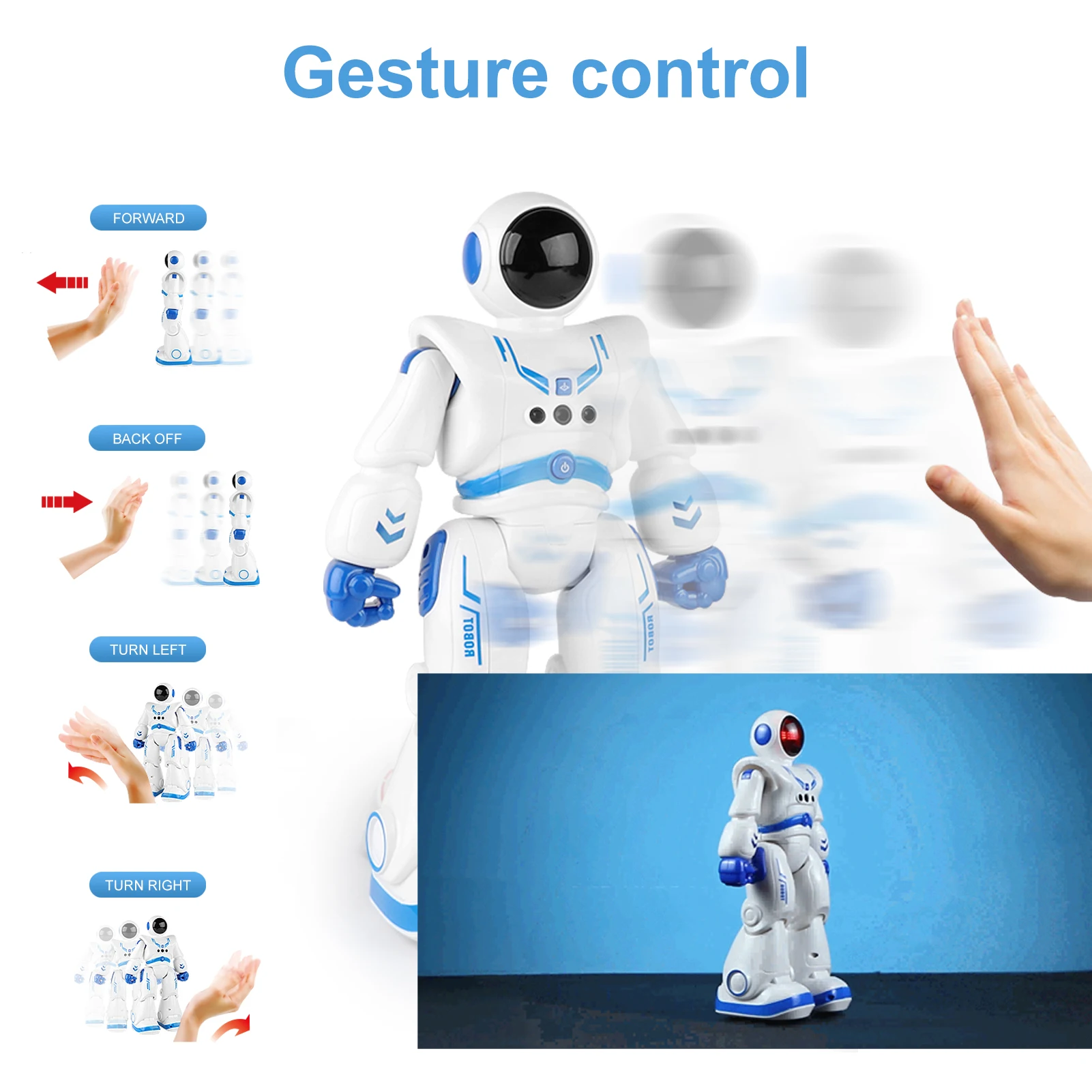 RC Robot for Kids Induction Intelligent Gesture Control Early Education Toy with LED Eyes Programming Function Gift | Игрушки и хобби