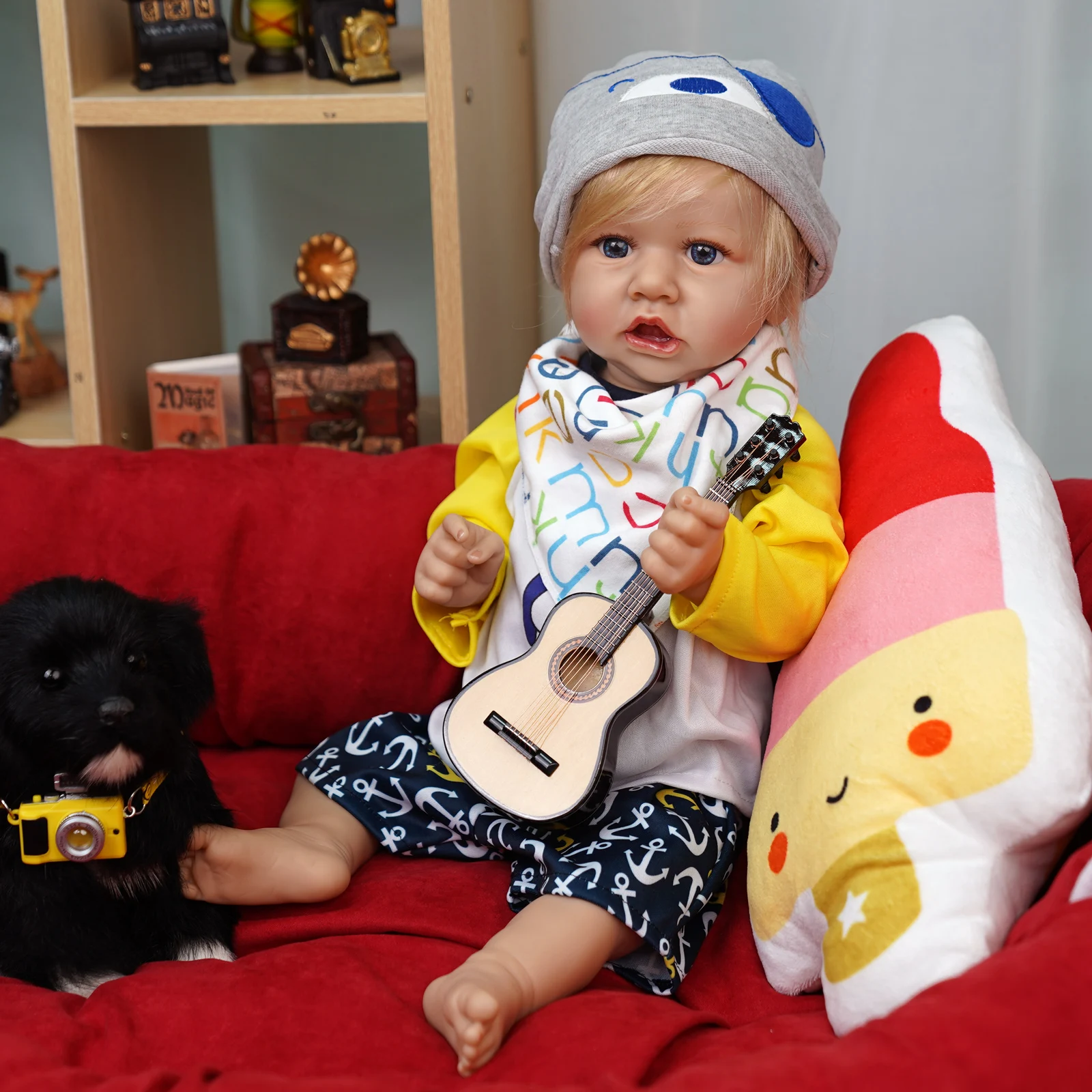 

Кукла-младенец из силикона и светлых волос, 22,5 дюйма