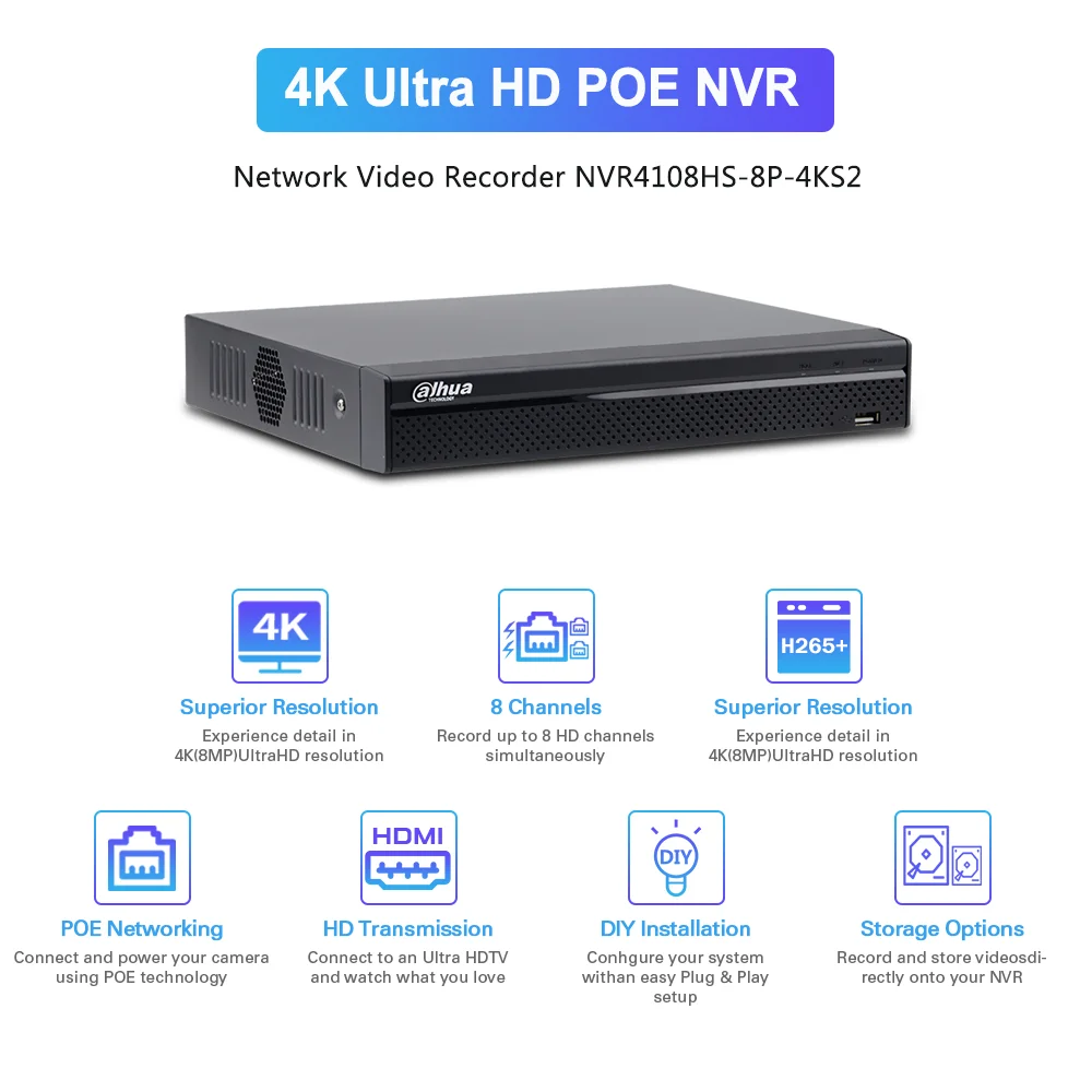 Камера видеонаблюдения Dahua 4K 8 МП|Видеорегистратор для видеонаблюдения| |