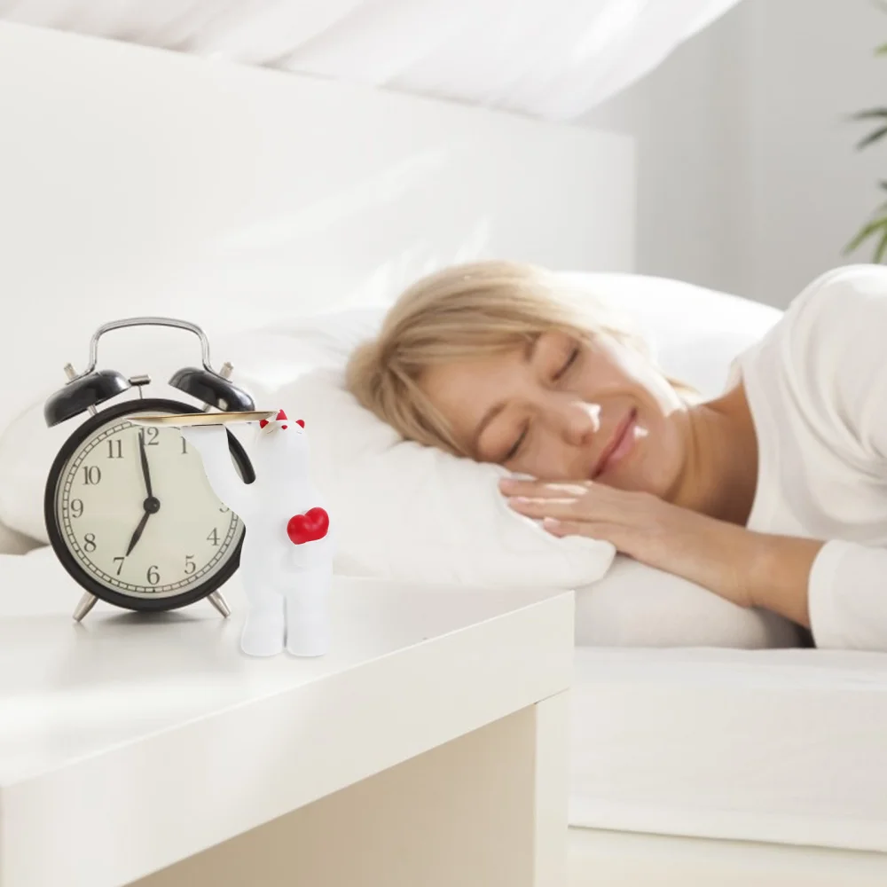 

1Pc Household Key Tray Decorative Storage Holder Bear Shaped Adornment (White)