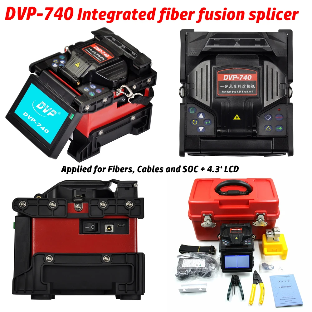 

5-Languages DVP-740 Integrated fiber fusion splicer Fiber Optic Core To Core Alignment Fusion Splicer 0.02dB Splice Loss ToolBox