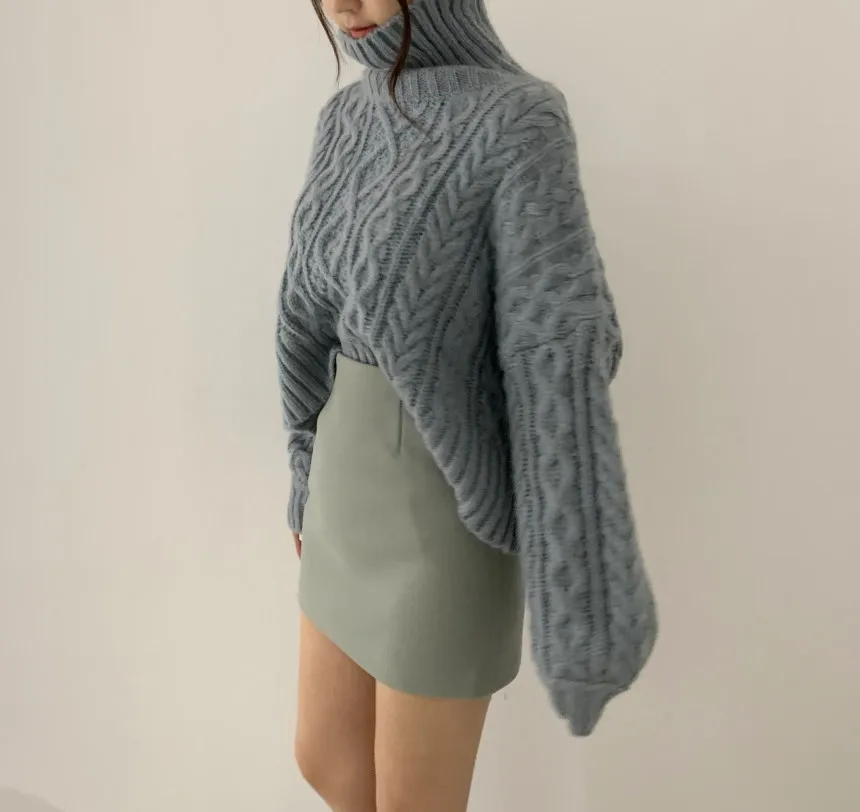 Neploe, Женский пуловер, свитер, водолазка, плотный, длинный рукав, Pull Femme,, зимний, теплый, Ретро стиль, вязанный джемпер, 56075