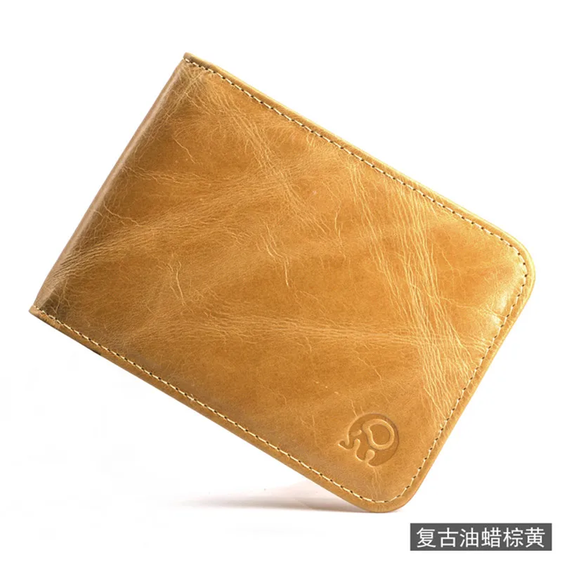 Man's Fashion sale Mini genuine leather money clip wallet for women with credit card slots slim men purse metal clamp | Багаж и сумки