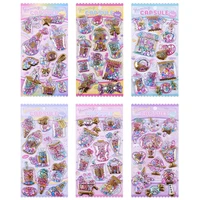 cute stickers for journal kawaii glittering 3d capsule diary stationery laptop cell phone decoration girl birthday gifts