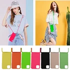 Чехол с ремешком из жидкого силикона для iPhone 6 7 8 Plus 12 11 pro Xs Max Xr, чехол с шейным ремешком, шнур через плечо для ожерелья