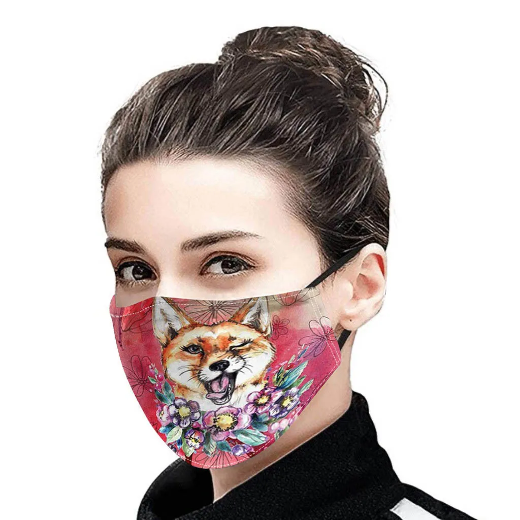 Милые Маски в виде животных кавайная маска с принтом кошек собак пылезащитные