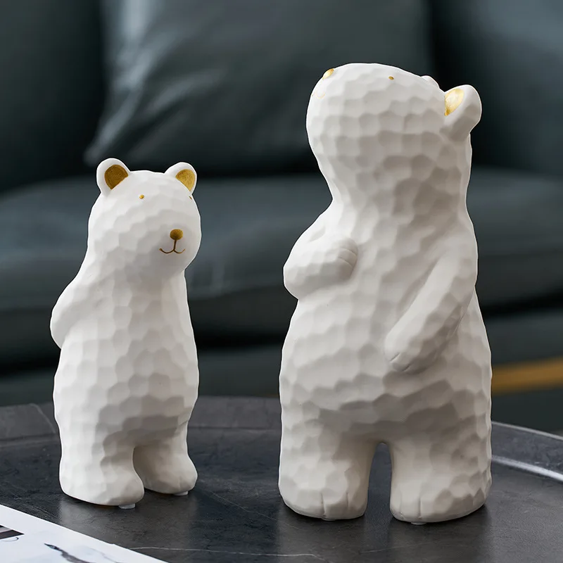 Скандинавский светлый роскошный сидячий стоячий медведь скульптурные украшения