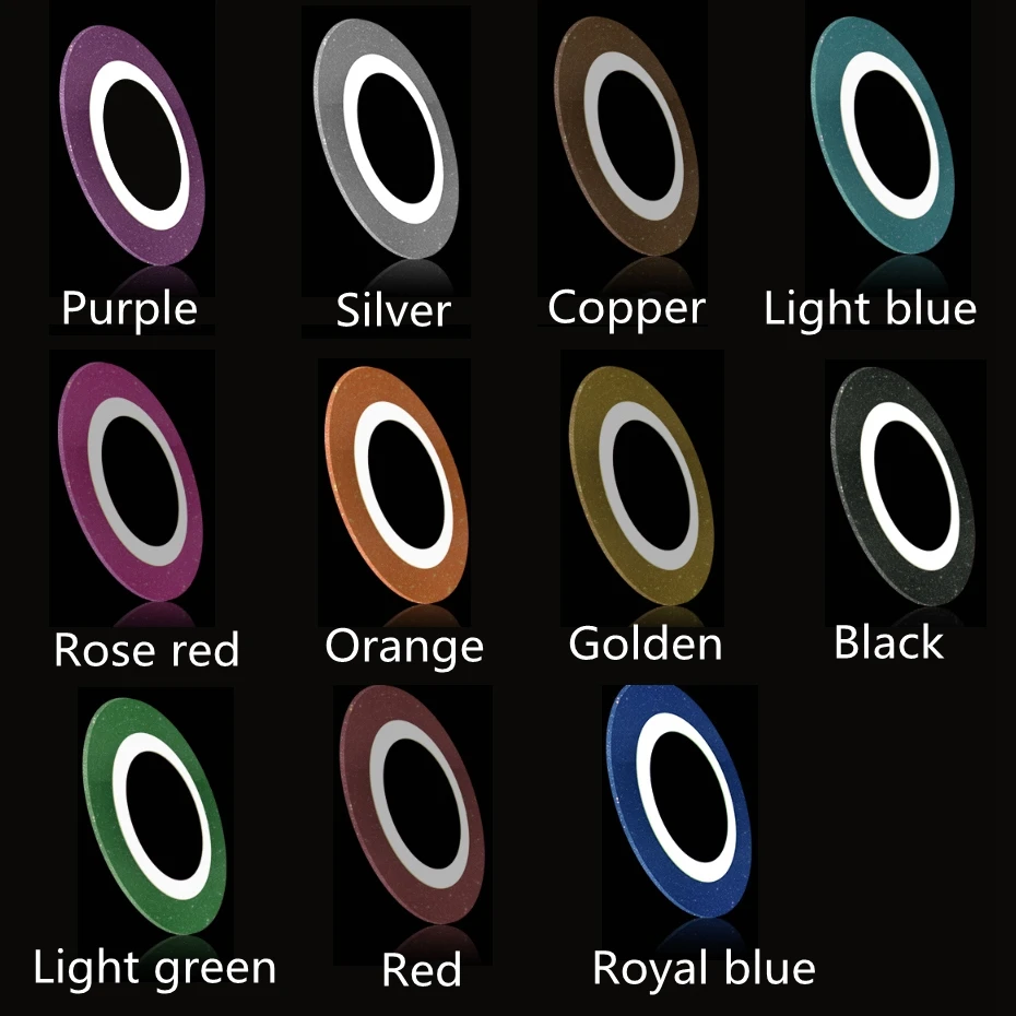 11 в рулонах для украшения ногтей Блестящий золотистый Серебристый Красный