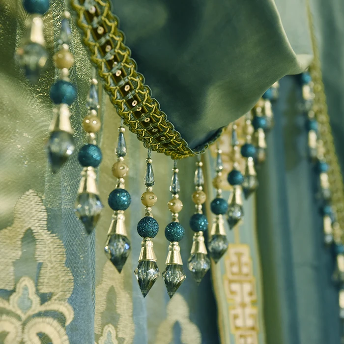 Роскошные однотонные фланелевые занавески с вышивкой в европейском стиле на