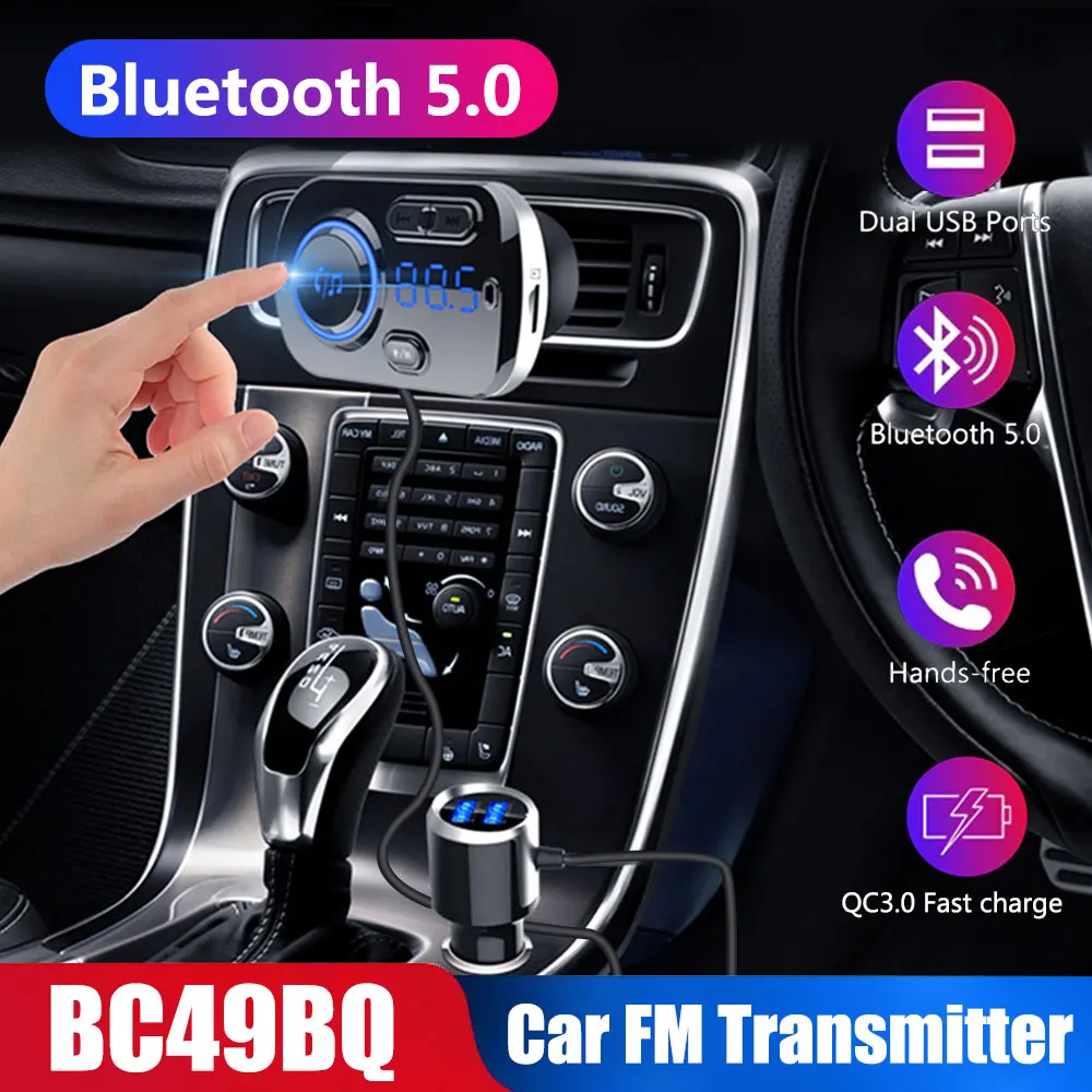 Bluetooth 5 0 QC 3 умный FM-передатчик автомобильное зарядное устройство автомобильный