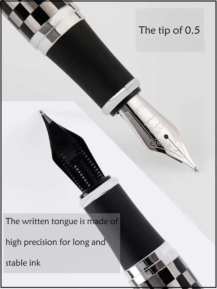 Высококачественная Роскошная перьевая ручка Jinhao x750, чернильная ручка Iraurita, полностью металлический зажим 0,5 мм, канцелярская ручка stilografica 03831