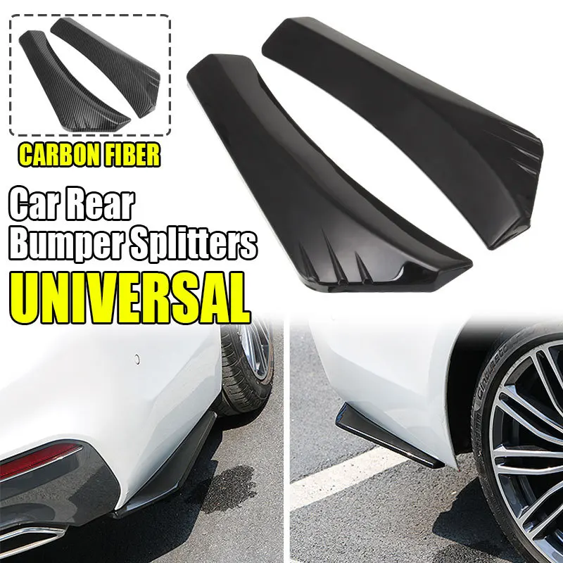 

Пара автомобильный диффузор, губа на задний бампер сплиттер углеродного волокна угловой спойлер протектор сбоку юбка навесы диффузор унив...