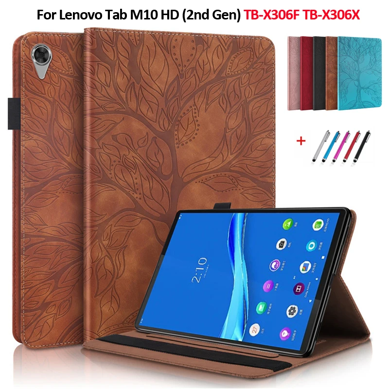 Для Lenovo tb x306f чехол 10 1 &quotрельефная дерево PU кожаный бумажник планшеты для YOGA Tab M10