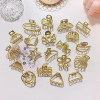 2021 new mini size elegant gold hollow metal vintage hair claw clip clamps crab clips hairpin women girls fashion accessories