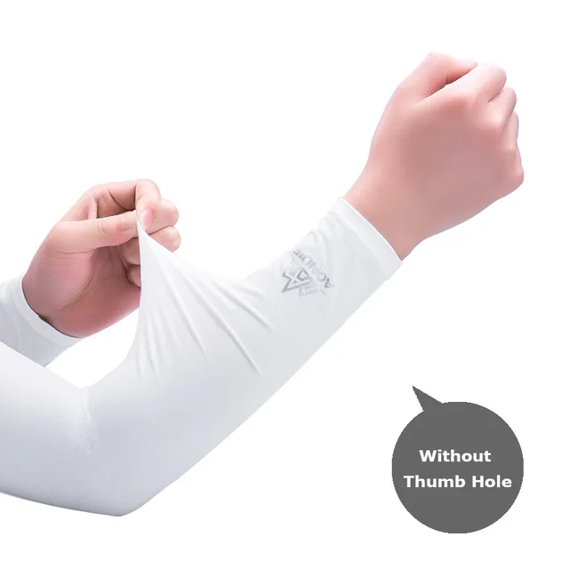 White 1 AONIJIE, 1 пара, гетры для рук, летние, солнцезащитные, с манжетами, на рукавах, для спорта, пешего туризма, с защитой от ультрафиолета, гетры для рук, перчатки для бега, рукава для рук - Цвет: White 1