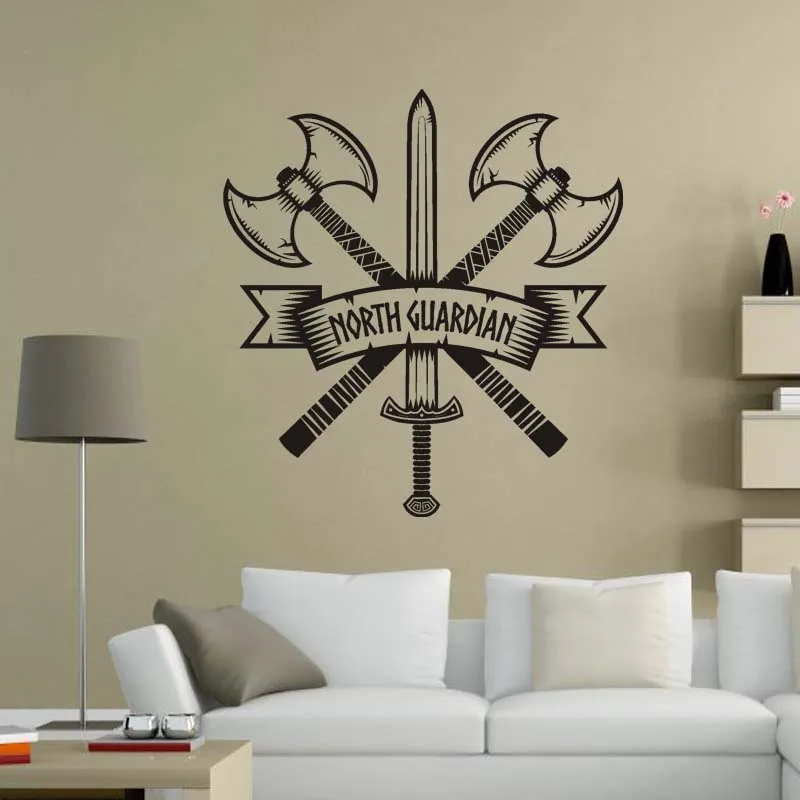Северная Guardian море воин Северной гвардии варварский топор меч Наклейка на стену