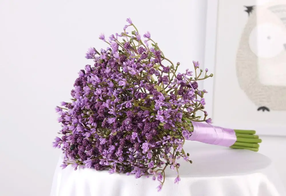 Purple Йо Чо искусственный цветок ребенка дыхание Свадебный букет цветов DIY магазин украшения для домашнего праздника свадебные принадлежности - Цвет: Purple