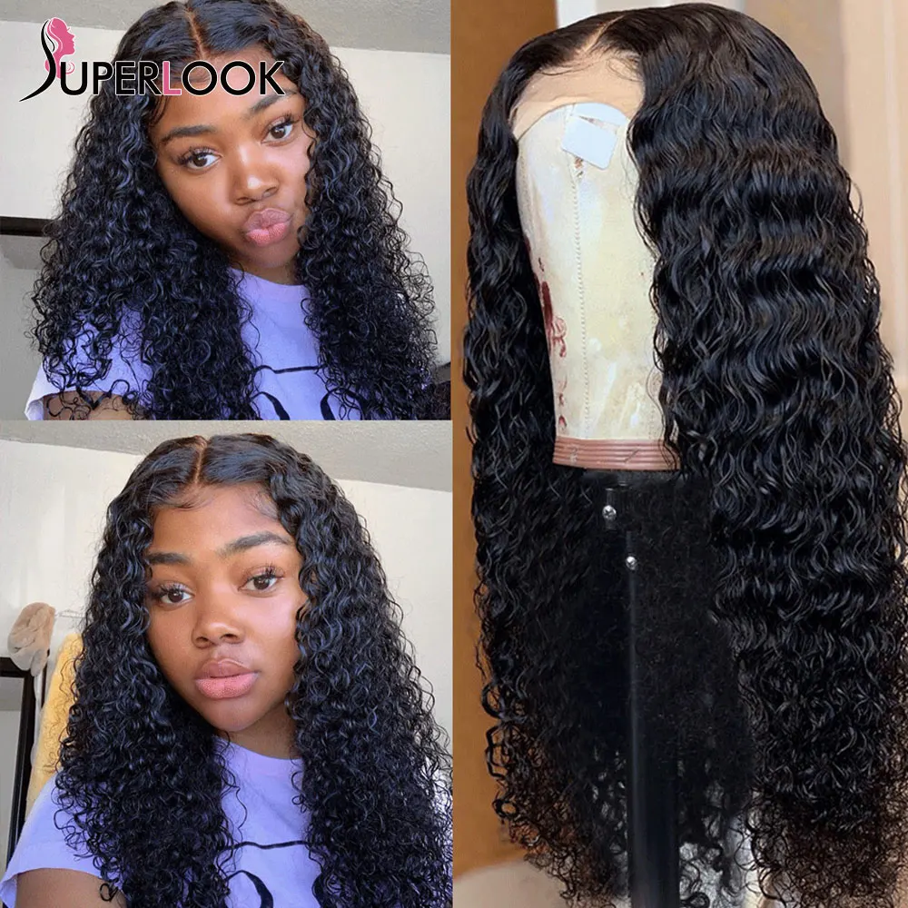

Water Wave Wig HD Transparent Lace Frontal Wig Pre Plucked 13x5x2 Lace Front Wig Curly Human Hair Wigs For Women Free Shipping