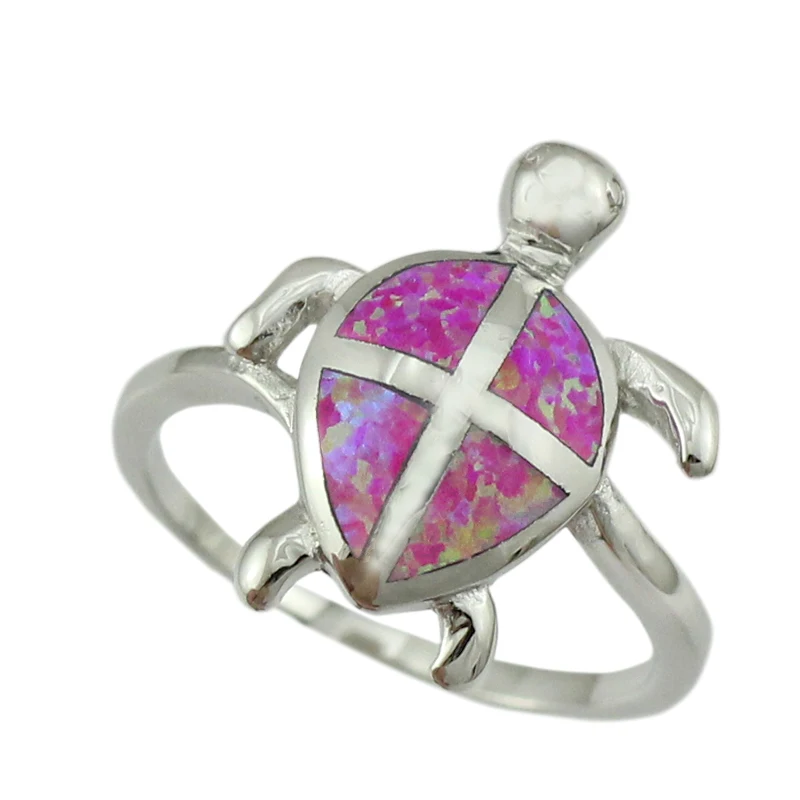 Бесплатная Коробка для колец с розовым опалом черепаха модные ювелирные изделия