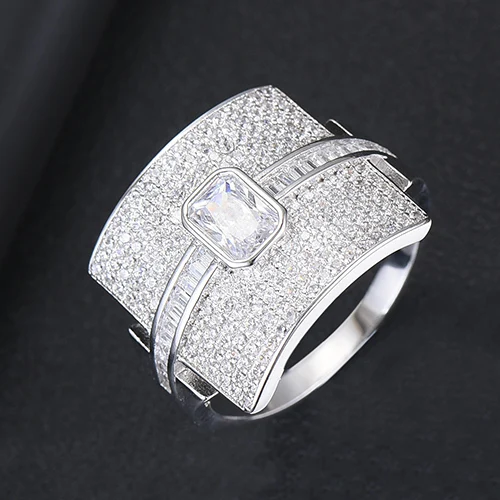 H115 Silver GODKI Monaco дизайнерские Роскошные скрученные линии геометрические кубические циркония Обручальные Дубай Naija Свадебные кольца ювелирные изделия наркомания - Цвет основного камня: H115 Silver