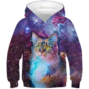 Толстовка детская с капюшоном, модное худи с 3D рисунком вихревых галактик, в стиле Харадзюку, модная верхняя одежда для мальчиков и девочек