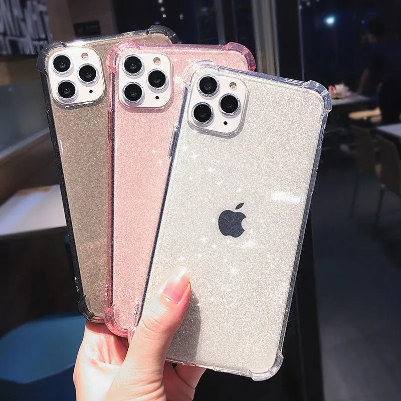 Блестящие блестящие чехлы для телефонов iPhone 12 Mini 11 Pro 11Pro Max X XR XS 6 6S 7 8 Plus SE 2020