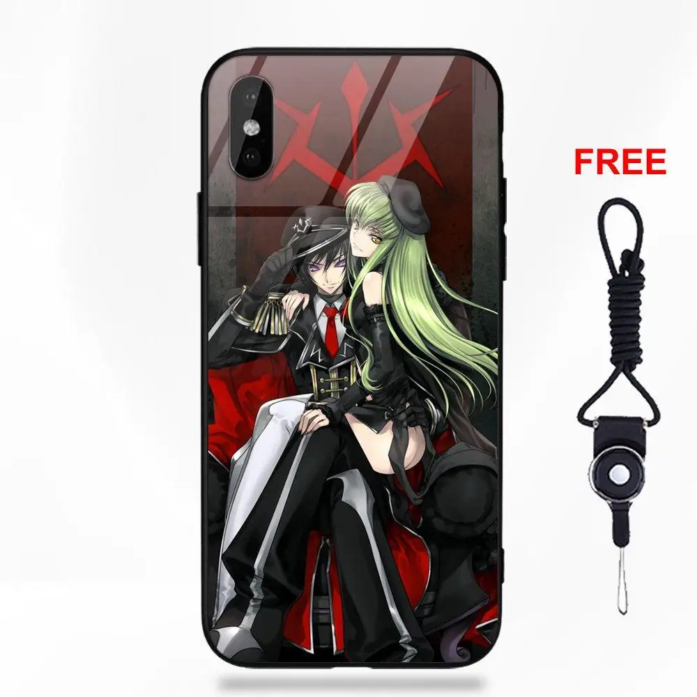 Vvcqod код Geass Letouch Cc для Apple iPhone X XS Max XR 5 5C 5S SE 6 6S 7 8 Plus мягкая TPU рамка закаленное стекло