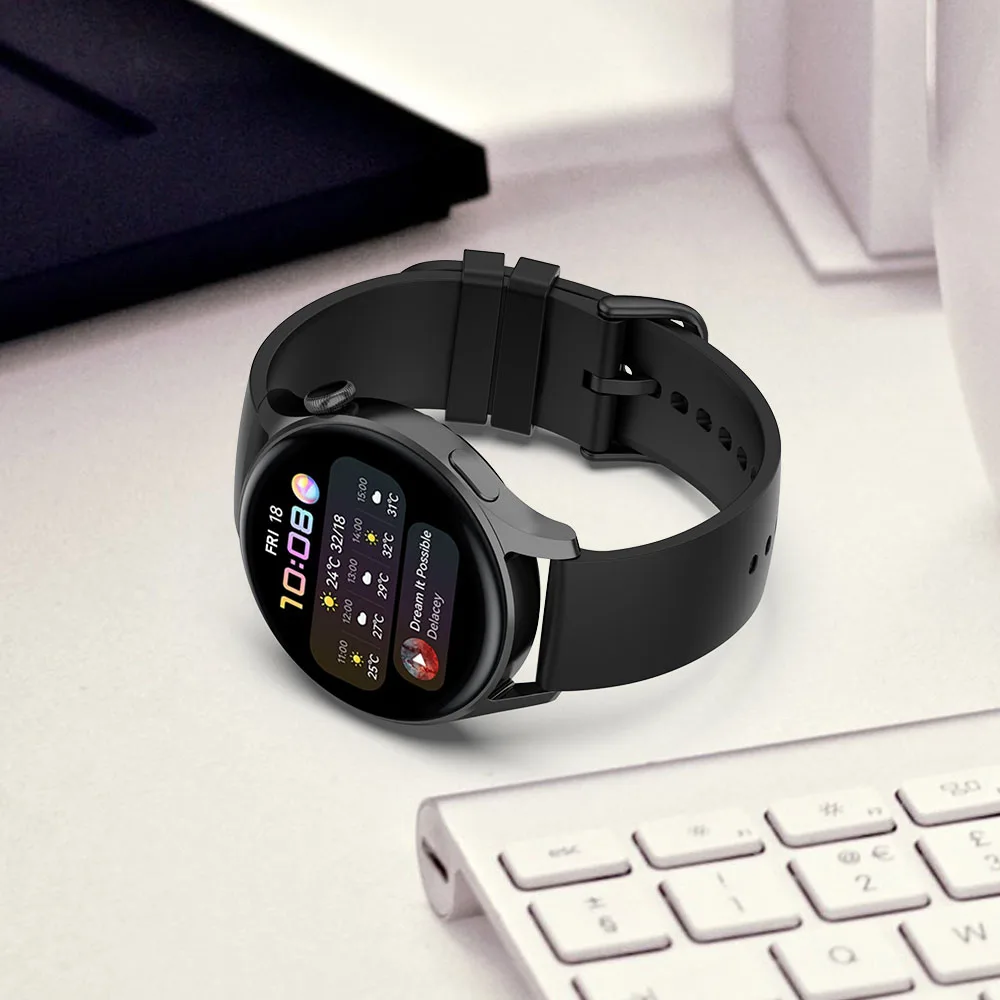 Ремешок силиконовый для Huawei Watch 3/ 3 Pro зеленый браслет наручных часов GT2 Pro/ GT 2 2E 20 мм