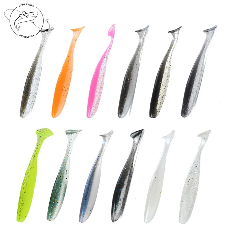 10pcs/set 3D Eyes Artificial Bicolor Rubber Soft Bait 5cm/7.5cm/10cm Wobbler Swimbait Tear Resistance Bionic Bass With Hook | Спорт и