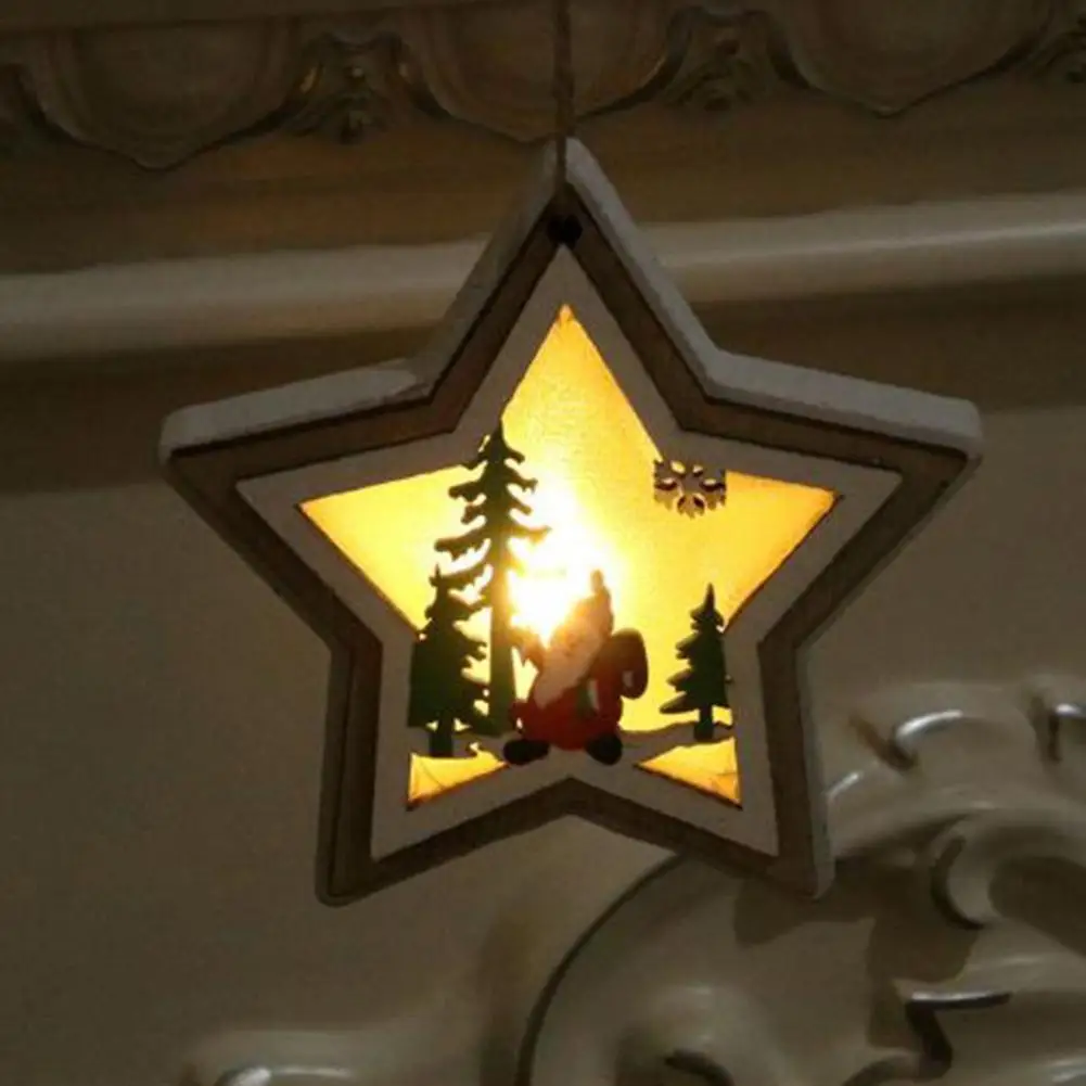 3D деревянная рамка Рождественская елка кулон освещение декоративный ночник