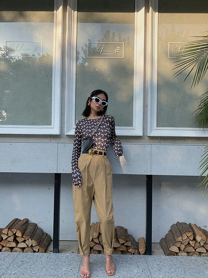 Модные повседневные брюки карго Obrix с высокой талией до щиколотки для женщин