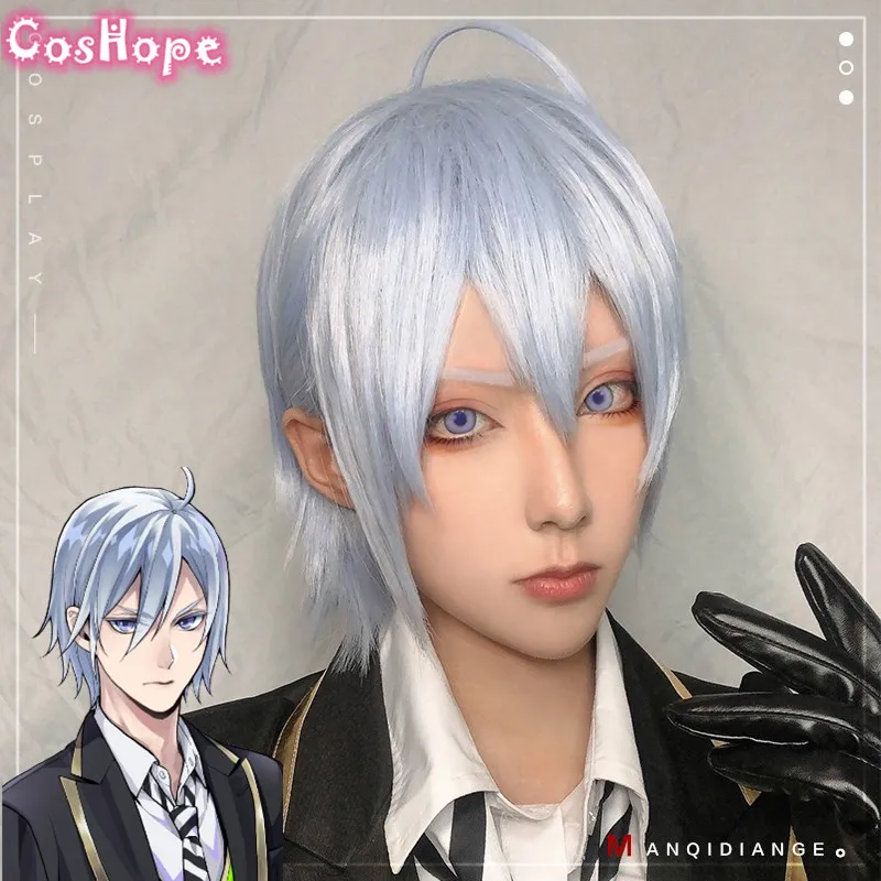 Парик для косплея из витой страны Wonderland серебристого цвета короткий парик