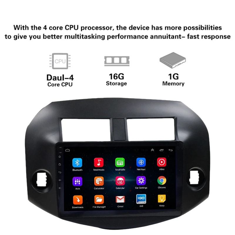

1+16G Android 8.1 Car Radio Multimedia Player for Toyota RAV4 2008-2012 Navigation GPS 2 Din
