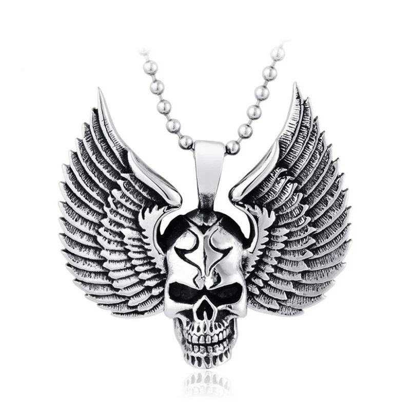 

New Retro Gothic Horror Skull Head Simple Pendant Necklace Men's Women's Birthday Gift Jewelry Necklace Wholesale