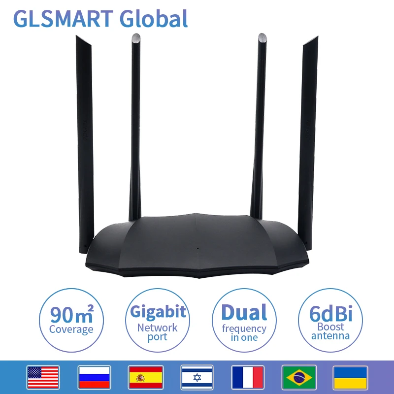 Беспроводной Wi-Fi роутер AC1200M GLC8 поддержка домашнего покрытия IPV6 двухдиапазонный