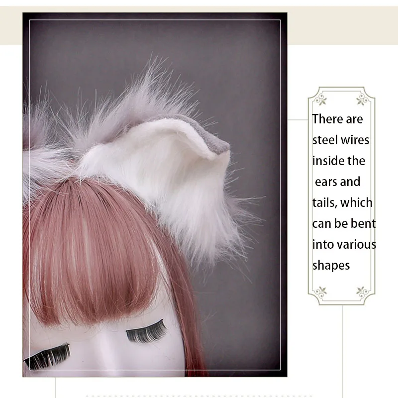 Женский плюшевый костюм из меха лисий хвост повязка на голову с милыми животными