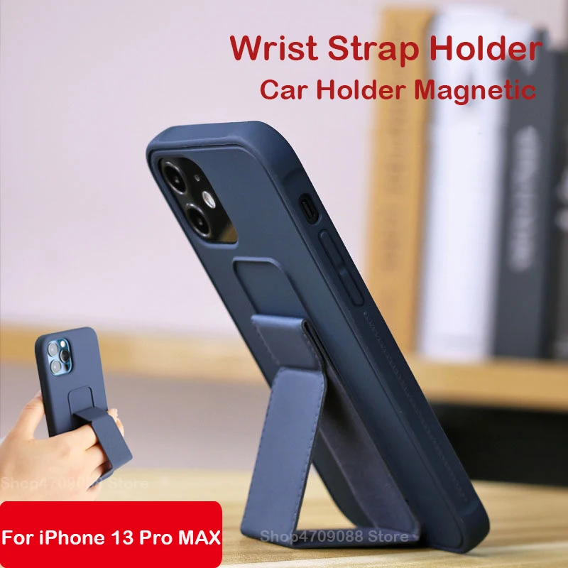 

Wrist Strap Phone Case For iPhone 13 12 Pro MAX 13 Mini 11 XS X XR 7 8 Plus Case Luxury Magnetic Cover With Stand Sit Holder