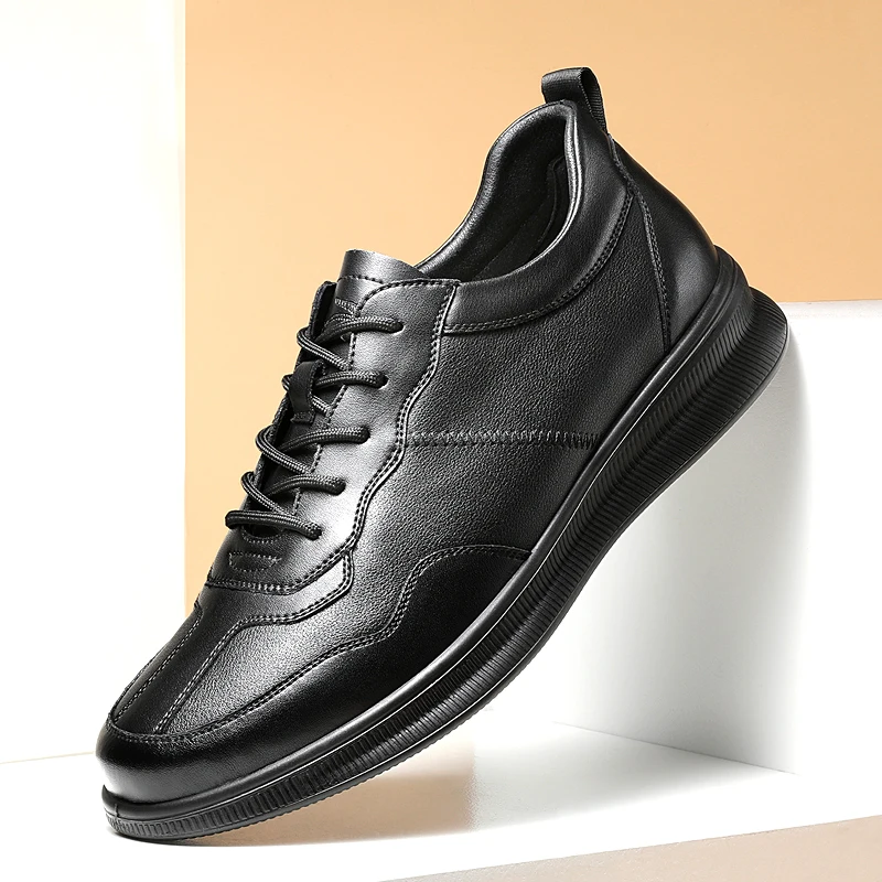 Мужская повседневная обувь из натуральной кожи на шнуровке Роскошные Мужские