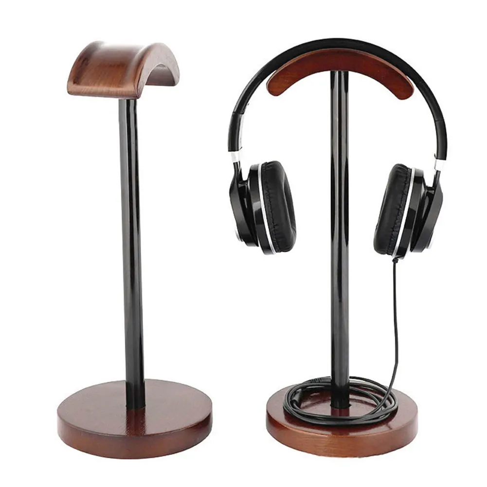 

Multifunctional Mount Headset Stand Desk Holder Rack Walnut Wood Display Universal DIY Support Hanger Portable Accessories