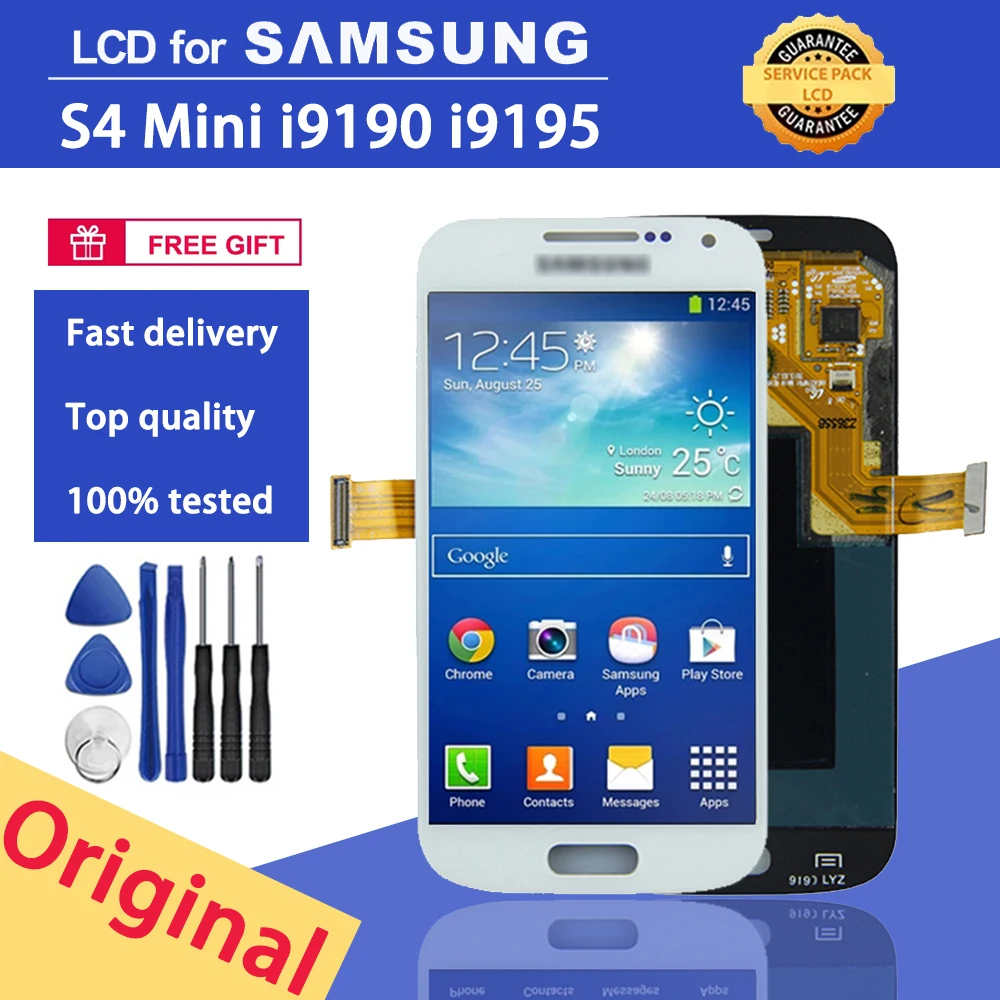 

Original 4.3" LCD Display For Samsung Galaxy S4 mini I9190 LCD Screen Touch Digitizer Assembly For Galaxy GT-i9192 i9195 Display