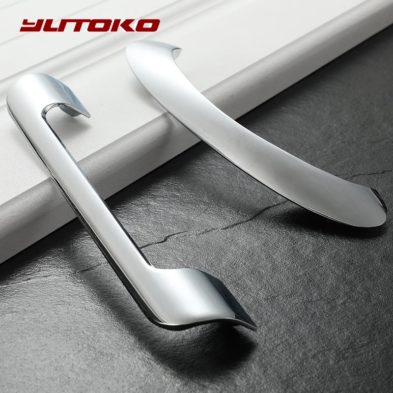 YUTOKO современный шкаф ручки двери хромированные дверная ручка из цинкового