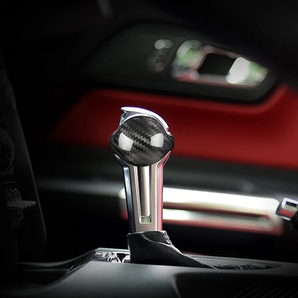 

Для Ford Mustang 2015- 2018 Настоящее углеродное волокно на 2 шт. автомобиля внутренняя чехол для рычага переключения передач наклейка панель отделка