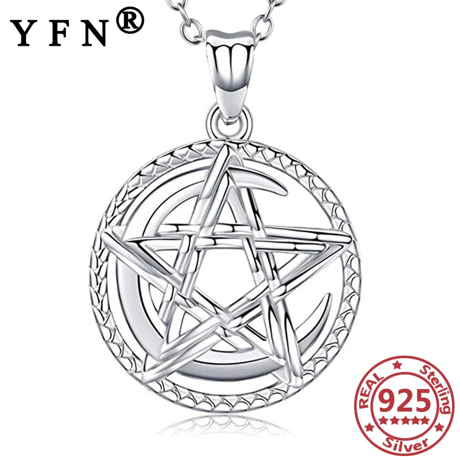 

YFN 925 Sterling Silver Star and Moon Pendant Necklaces 925 Silver Chain Woman Silver Jewelry Mother's Day Gift Graduation Gifts