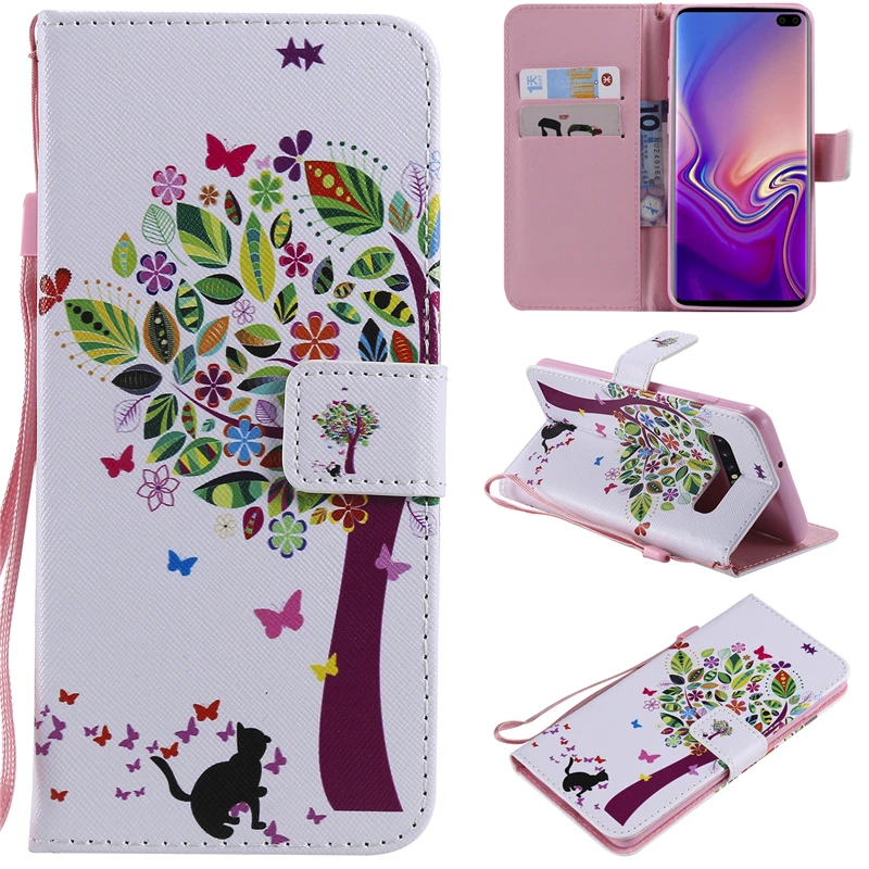 Симпатичные узорные чехол для телефона с откидной крышкой samsung Galaxy S3 S4 S5 S6 S7 край S8