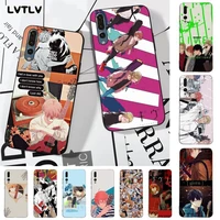 lvtlv given anime fitted silicone black phone case for huawei p8 p9 p10 p20 p30 p40 pro lite psmart 2019