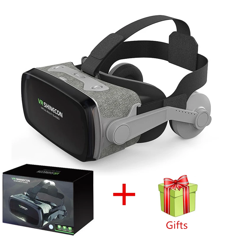 Хит! Shinecon Casque 9,0 VR Очки виртуальной реальности 3D очки Google Cardboard VR гарнитура коробка для 4,0-6,3 дюймового смартфона - Цвет: Коричневый