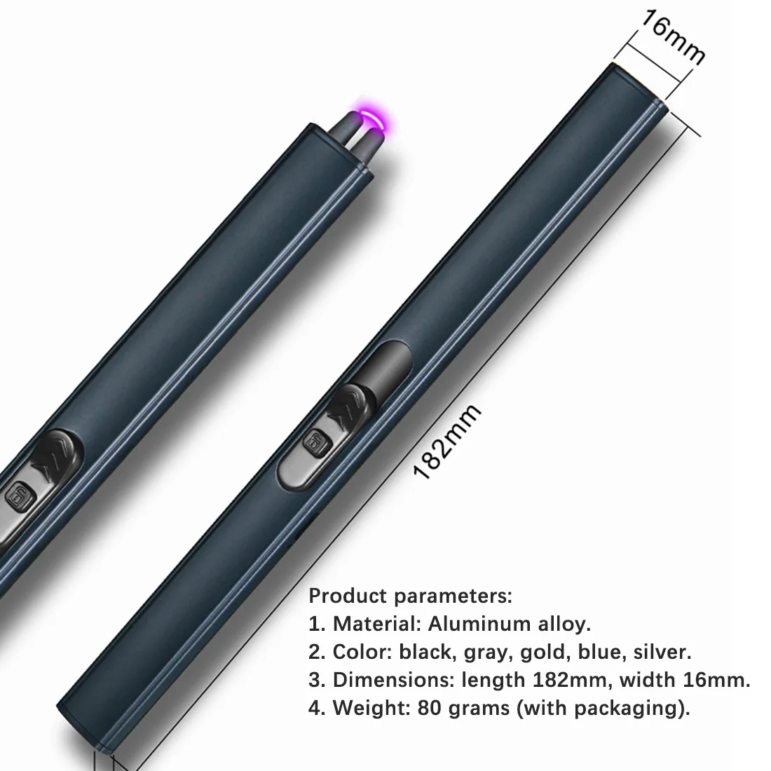 

USB Charging Plasma Lighter Arc Lighter Cigarette Electric Pulse Lighter Barbecue Fireworks Family Kitchen Necessary