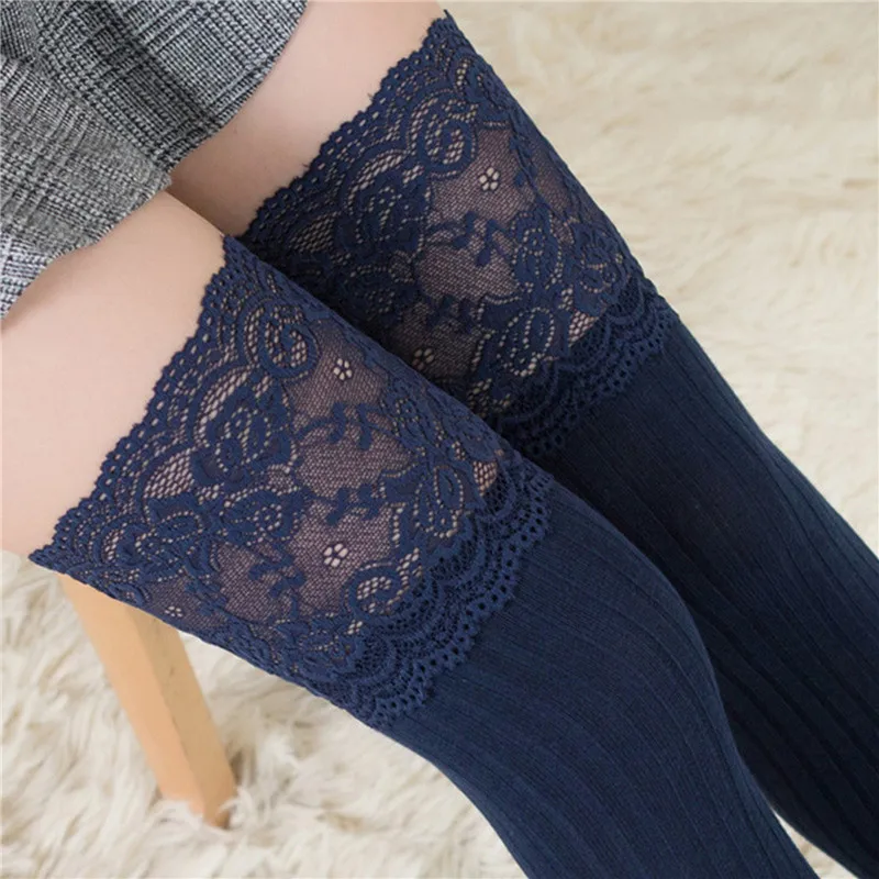 

Long Tube Socks Female Over Knee Mid-Stocking Student Version Cute Sexy Lace College 2021 New Style Japanese Trendy Women Socks